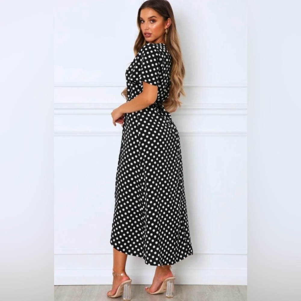White Fox Boutique Black and White Polka Dot Dress - Medium